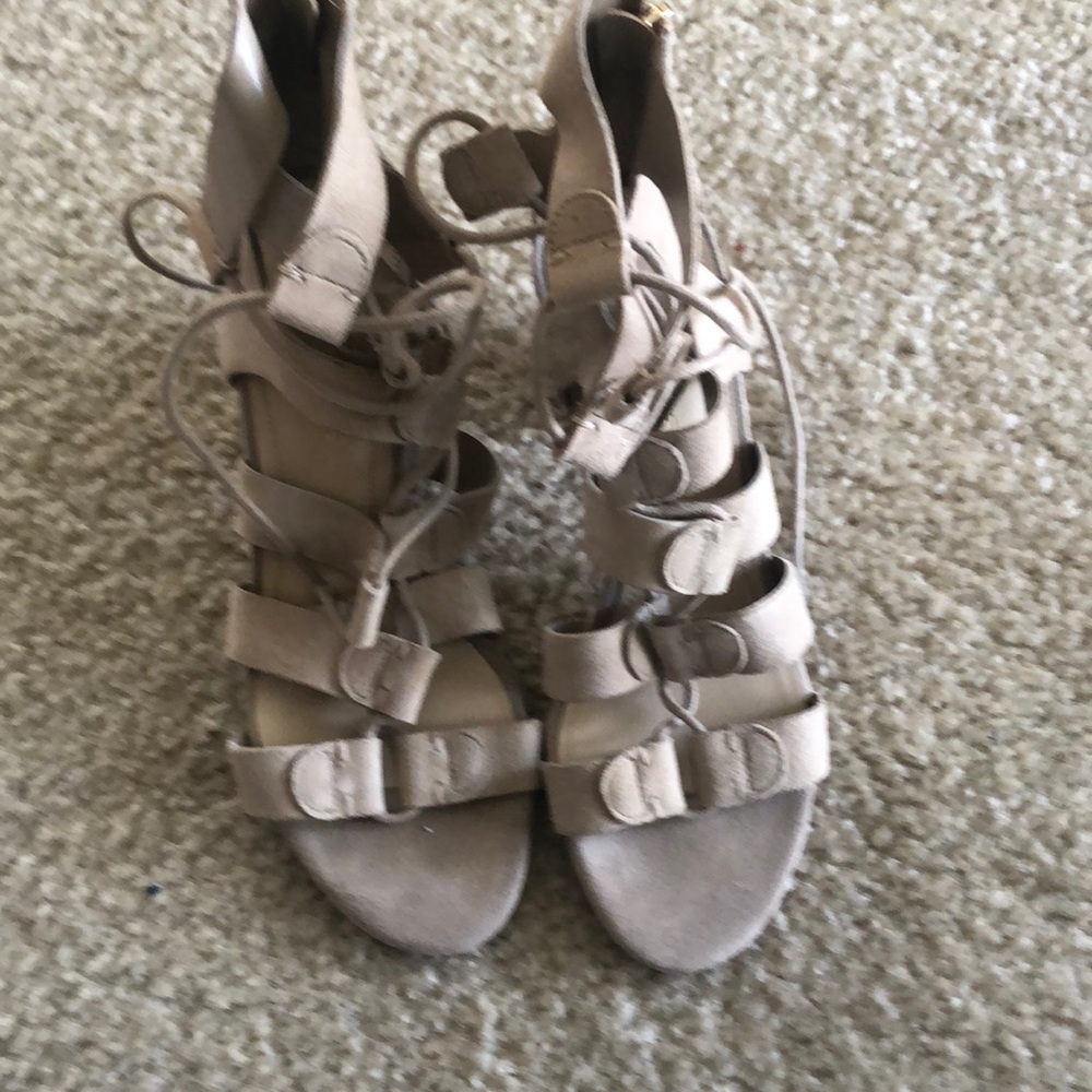 Gently worn Marc Fisher tie front sandals. Reduced!  .